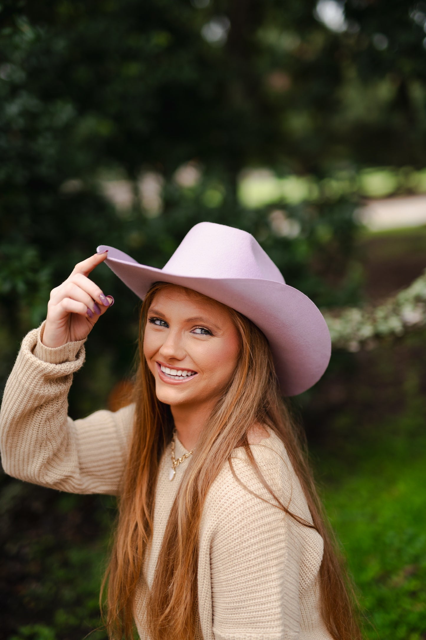 GEAUX lilac cowboy hat