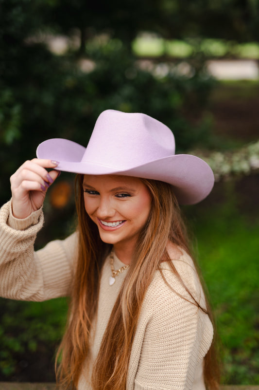 GEAUX lilac cowboy hat