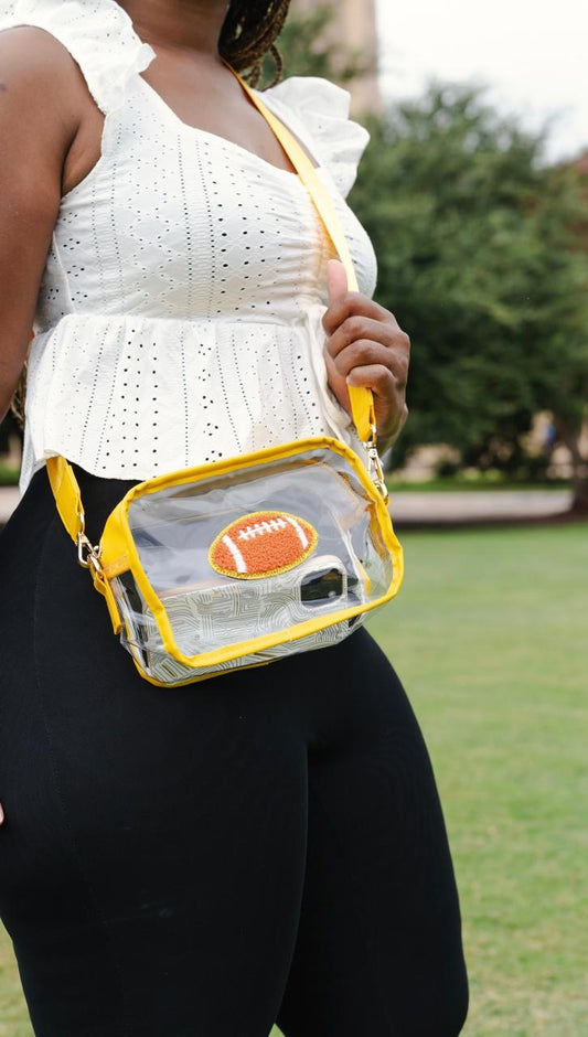 Football gold clear bag